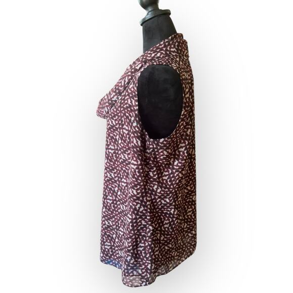 cabi Women's Venus Red Sleeveless Geometric Cowl Neck Blouse Size M Style # 3271 - Picture 3 of 12